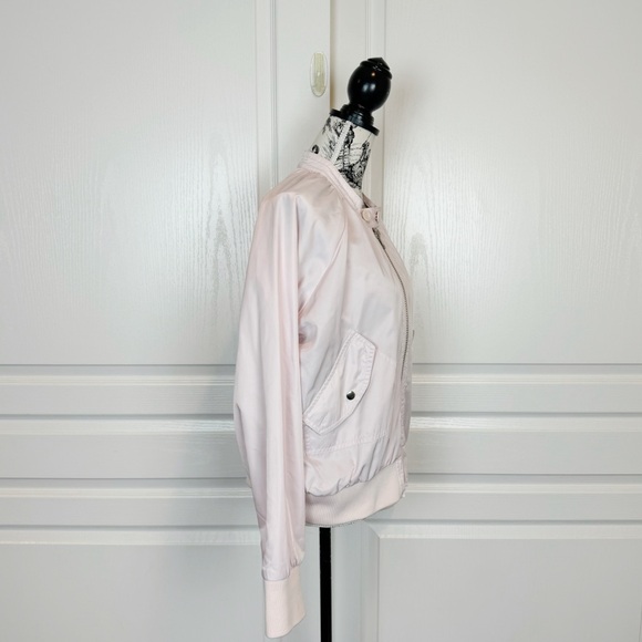 Free People Midnight Bomber Jacket Blush Pink Satin Large - Picture 3 of 7